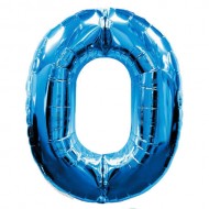 Воздушный шар цифра "0" синяя